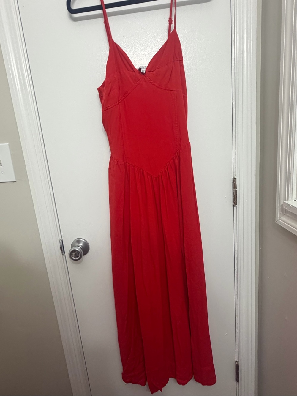 Patrons of Peace Red Spaghetti-Strap Maxi Dress